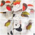 Men Causal Cotton Birds Print Shirt