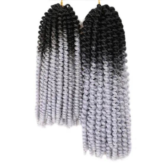 Spring twist 12inch length Ombre color kinky curly twit crochet hair