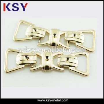 High quality shiny gold shoelace charm metal