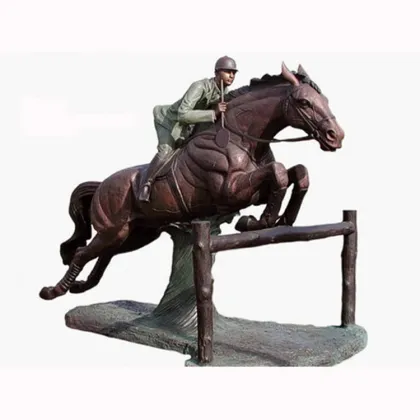 Cowboy bronze sculpture copper cheap Bronze Jockey & Horse Statue