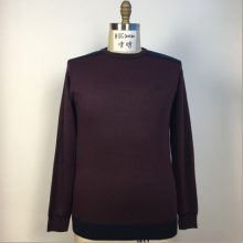 Men's Round Neck Dark Red Sweater