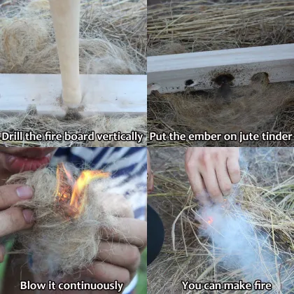 Primitive Friction Fire Tool: Camping Hiking Survival Kit