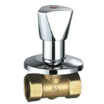 Brass stop valve with handle with three layers chrome plated