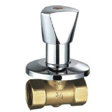 Brass stop valve with handle with three layers chrome plated