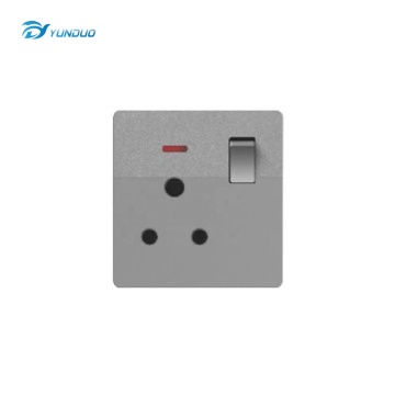 UK White 3 Pin 15A Wall Socket with 1 Gang Switch - British Standard PC Plate