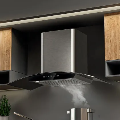 Black Paint Color Extractor Hood 60cm Kitchen Range Hood