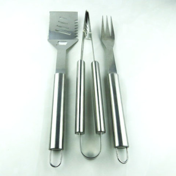 3pcs stainless steel tongs BBQ spatuls BBQ fork stainless steel BBQ tool set with the aluminium case