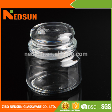 Hot china products wholesale Clear Glass candle jar with lid