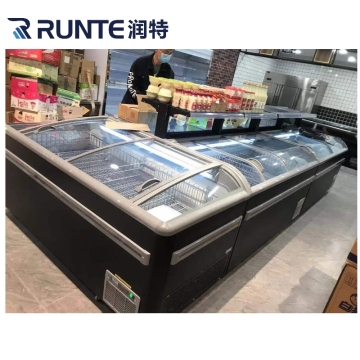 Supermarket Sliding Glass Door Ice Cream Display Freezer