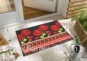 wash dry Anti Slip Bathroom Mat , Nylon Fiber with Rubber Backing