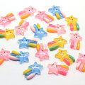 Very Cute Rainbow Shooting Star Cabochons in resina Flatback Rainbow Meteor Slime Charms Hairbow Center Accessori fai da te