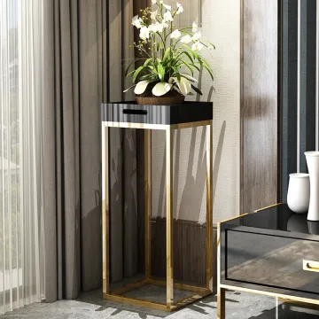 Modern Minimalist Black Flower Stand for Indoor Balcony and Luxury Living Room