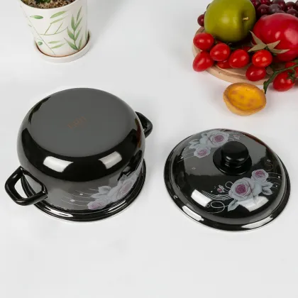 5PCS/Set Black Enamel Cast Iron Cookware Casserole Set Enamel Cook Tools Pot