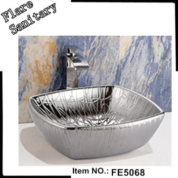 bathroom Sanitary ware square golden porcelain wash basin