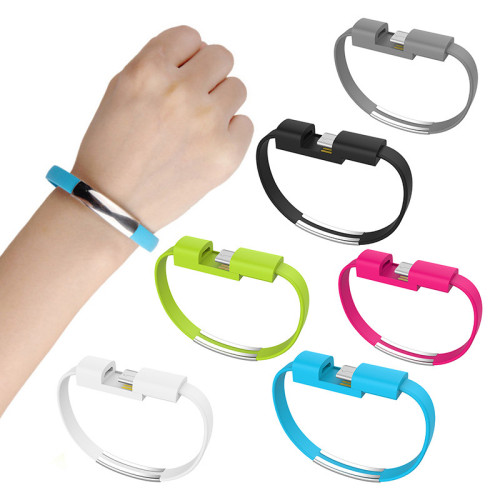 2019 Newest Fashion colorful Bracelet Portable Mobile Phone Fast Charger Micro Bracelet Usb Cable