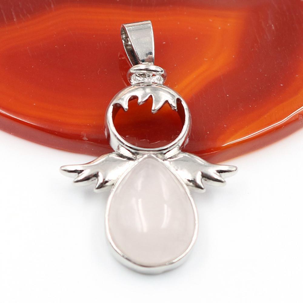 Collier aile d&#39;ange pendentif en cristal de guérison collier de pierres précieuses d&#39;équilibre de chakra pour femmes