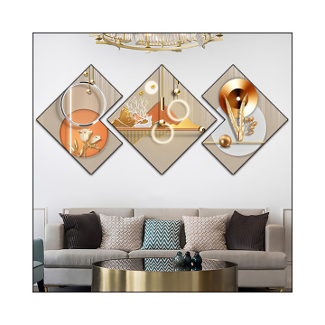 Nordic Abstract Metal Wall Art with Glass and Porcelain