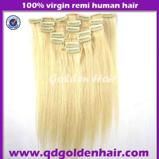 Golen Hair 2014 Top Quality Factory Price Cheap White Clip in Hair Extension