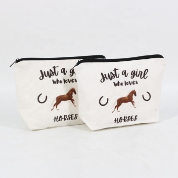 Recycled Cotton Canvas Eco-Friendly Small Makeup Pouch with Custom Logo