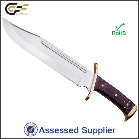 Stainless Steel Fixed Blade Wood handle Fighting Bowie Knife