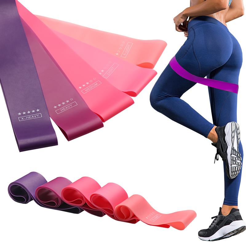 pulseiras de resistência de puxar para cima com fita adesiva de borracha fitness booty rosa premium