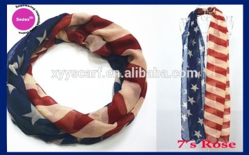 scarf factory china American flag polyester scarf fashion printed scarf