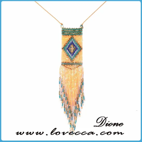 wholesale fashion custom handmade stone tassel necklace