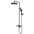 Exposed Bathroom Black Tub Shower Faucet