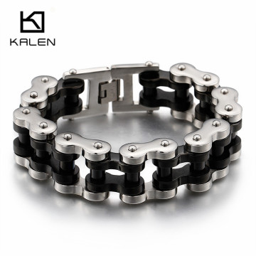 KALEN 22 cm Stainless Steel Heavy Chunky Motorcycle Chain Bracelet for Men