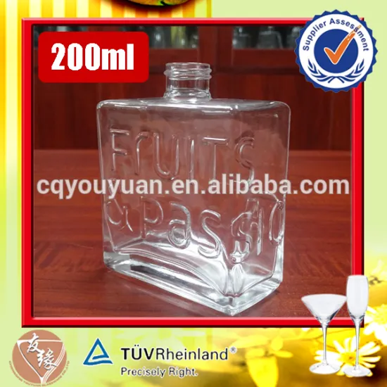 250ml flat square empty glass diffuser bottles with embossed logo