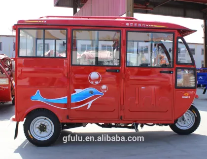 China Fulu closed electric passenger bajaj taxi trike Tuk tuk trike tricycle with 5 seats