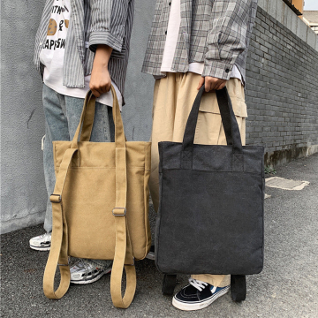 Durable 12oz Cotton Canvas Backpack Bag - Trendy Tote Bags for Men and Women 2023