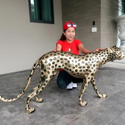 Home Decorations metal crafts bronze cheetah sculpture