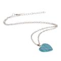 Pendentif Coeur Turquoise Naturelle Chaîne 45cm