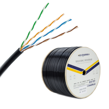 Outdoor CCA 24AWG UTP Cat5e Cable - Black 305m