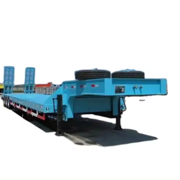 3 Axles Lowbed Trailer 45/60/80/100ton Gooseneck Low Platform Semi-Trailer