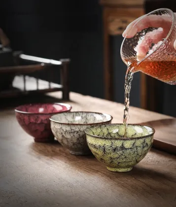 Wholesale Colorful Glaze Master Cup Set - Retro Ceramic Kung Fu Tea Cups