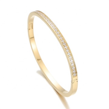 IYIWU ACEON VELLE Stainless Steel Luxury Women Women Band Band Wedding Gold Stone Jewelry Half Band Micro Paved Bangle