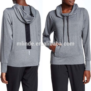 Cheap Gray Blank Pullover Women Fashion Long Sleeve 90% Polyester 10% Spandex Downtown Pullover Hoodie Sweatshirts Wholesale