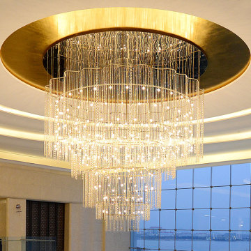 Modern Hotel Wedding Hall Decoration: Crystal Pendant Light Chandelier with Art Rope Tassels