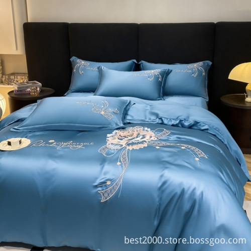2023 New Super Soft 40s Tencel Embroidery Bedding Set