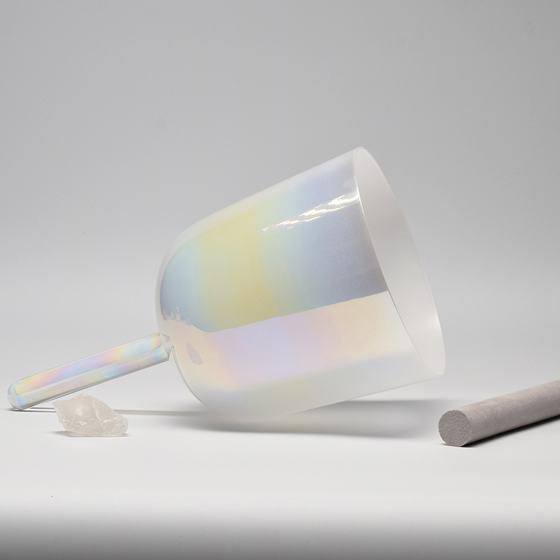 Pearlescent White Handheld Crystal Singing Bowl