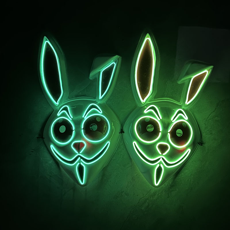 Scary Rabbit EL Light Up Party Mask