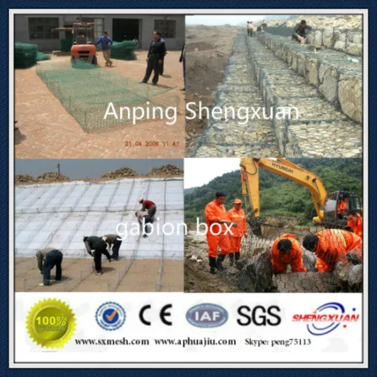 Gabion mesh cage for stone