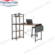 Modern metal desk with small bookcase computer desk