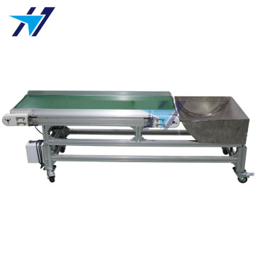 Material hopper belt conveyor