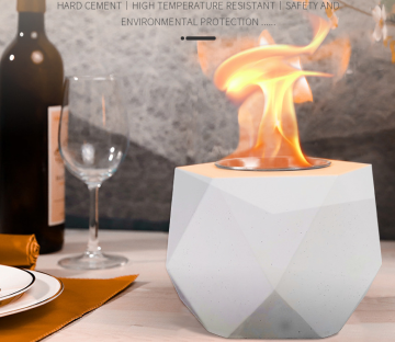 Best-Selling Mini Alcohol Firepit Hexagon Design Ventless Concrete Firebowl for Indoor-Outdoor Use