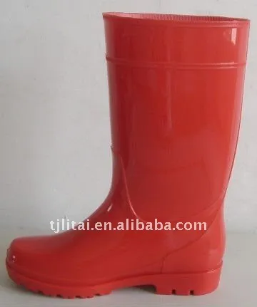 2015 NEW transparent waterproof PVC rain boots ,red rain boot
