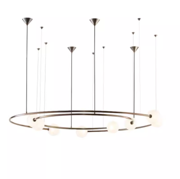 Modern Creative Circular Glass Globe Chandelier for Nordic Living and Dining Rooms