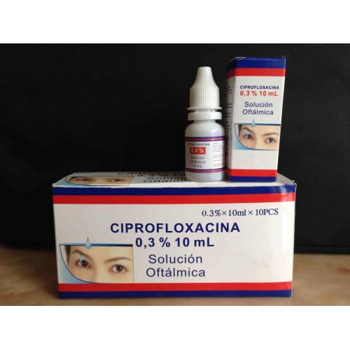 Ciprofloxacin Eye Drops/Ophthalmic 0.3%/10ml China Manufacturer